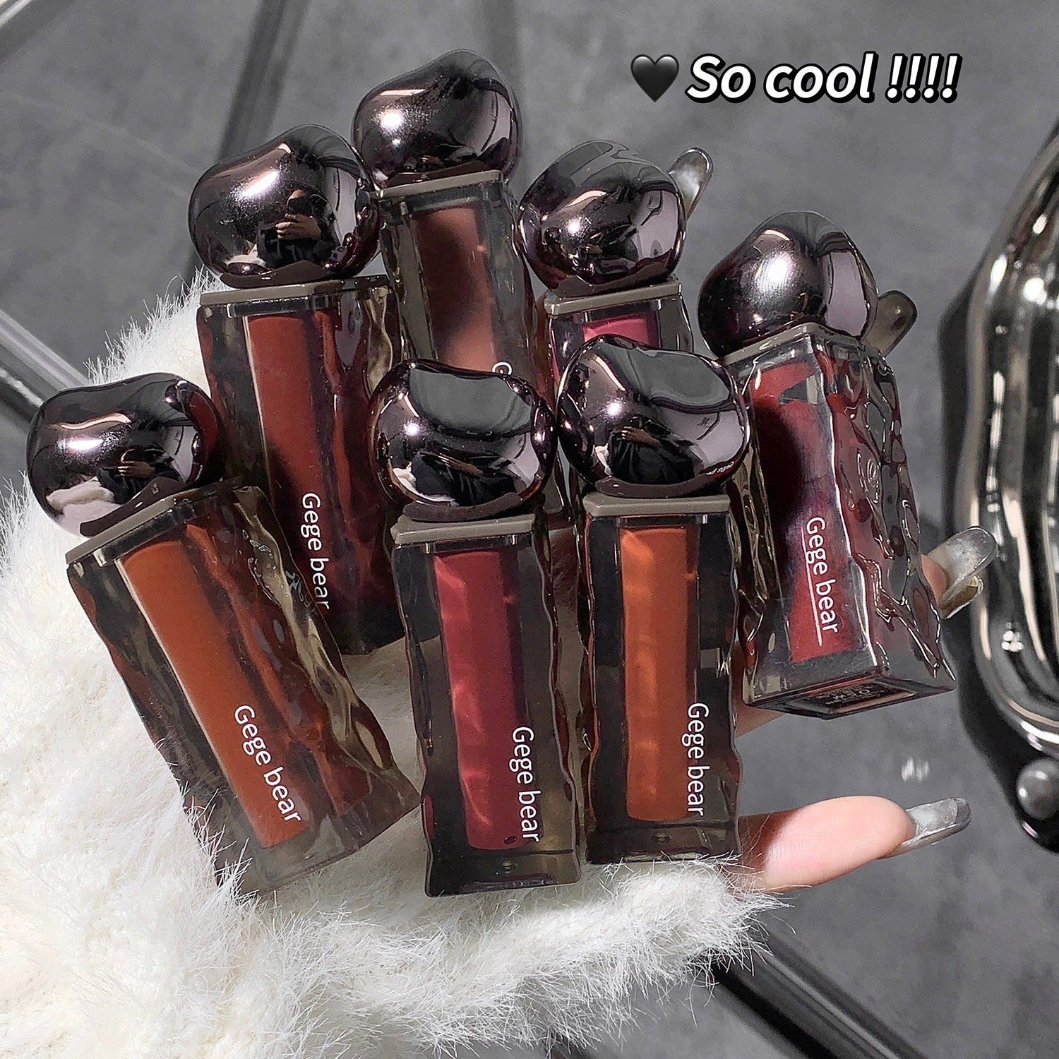 GeGe Bear Mirror Surface Water Lip Glaze (Set of 7)🔥